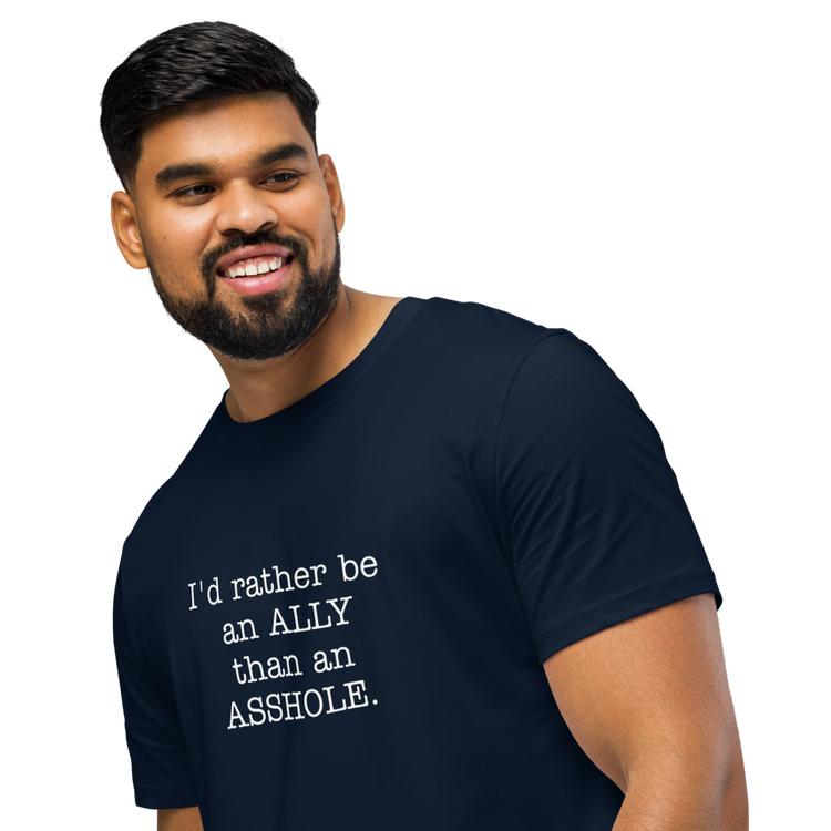Be an Ally unisex organic mid-light t-shirt - Navy Blue