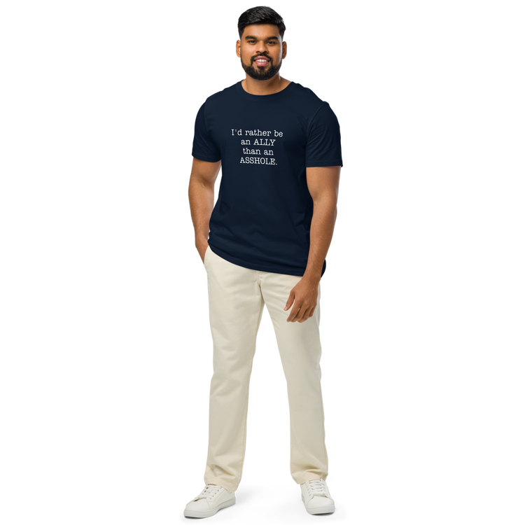 Be an Ally unisex organic mid-light t-shirt - Navy Blue
