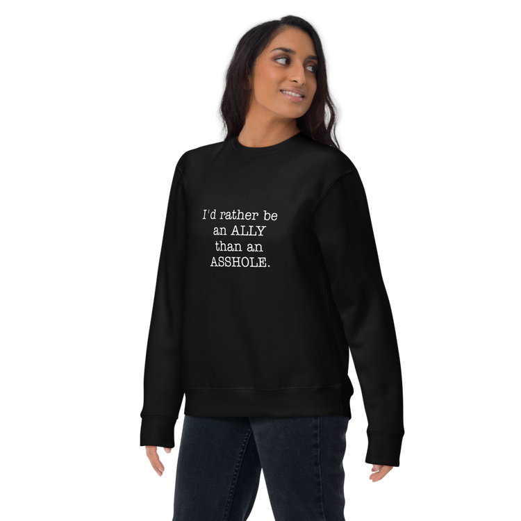 Be an Ally Unisex Black Premium Sweatshirt